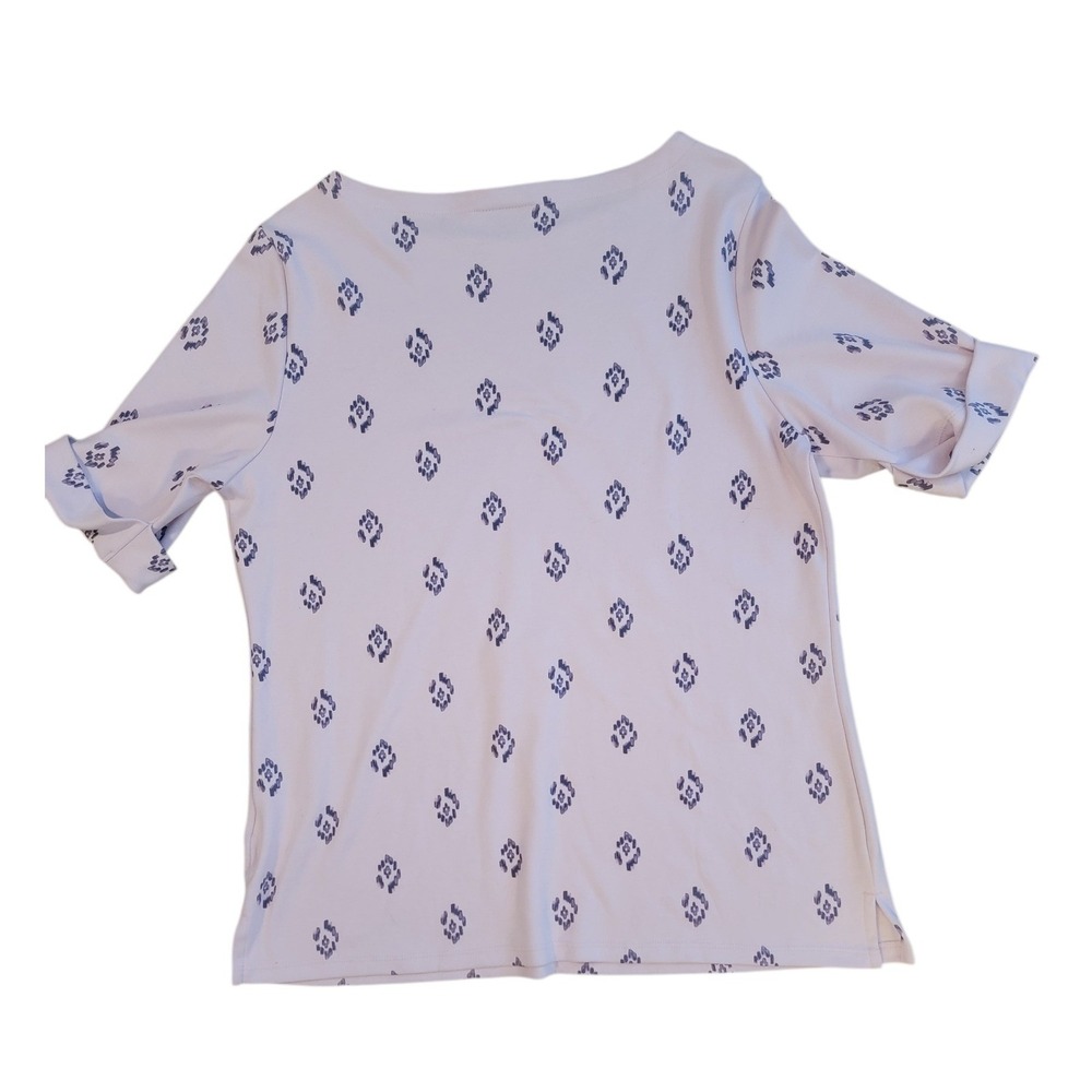 Style Co. Women's Pink Blue Ikat Print Elbow Sleeve Tee Shirt Top‎ XXL - Picture 4 of 8